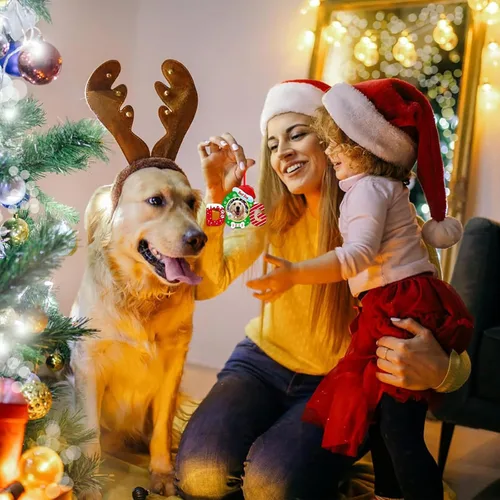 Miniatura 2 de FaCraft Marco de Fotos Navideño para Perro - Adornos Navideños 2025, Mejores Adornos para Perros para Decoraciones de Árbol de Navidad, Adornos