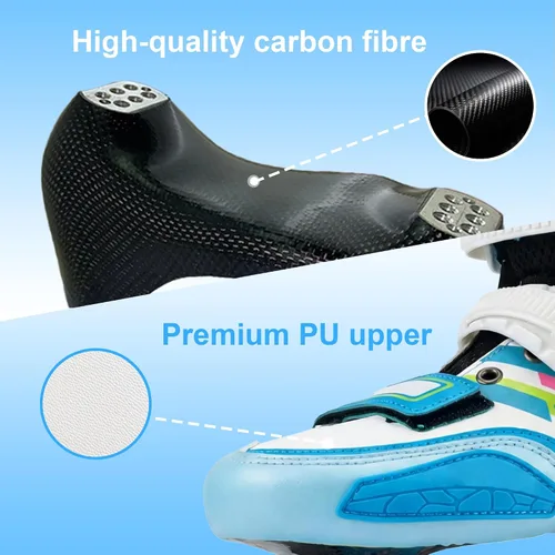 Miniatura 2 de Patines en línea para niñas y niños, patines de fibra de carbono de rendimiento para niños de 4 a 12 años con ruedas de poliuretano, divertidos