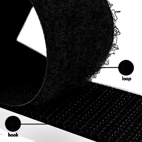 Miniatura 5 de Cinta de gancho y bucle negra de 2 pulgadas de ancho para coser, no adhesiva, de 1 yarda de largo, cinta de gancho y bucle de nailon negro, juego