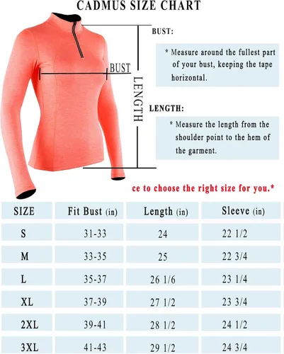 Miniatura 5 de CADMUS Women's Compression Long Sleeve Shirts for Hiking Running Dry Fit Tights