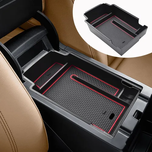 RUNROAD Bandeja Organizadora de Consola Central Mejorada Compatible con Chevy Blazer 2025 2024 2023 2022 2021 2020 2019 Accesorios, Caja de Rojo