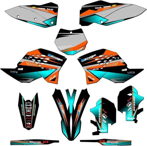Miniatura 9 de Kit de base gráfica SXF Surge Black Senge 2007-2010 compatible con KTM