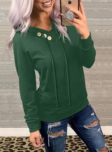 Miniatura 3 de Dokotoo - Sudaderas casuales de manga larga con capucha para mujer, con cordón y bolsillos