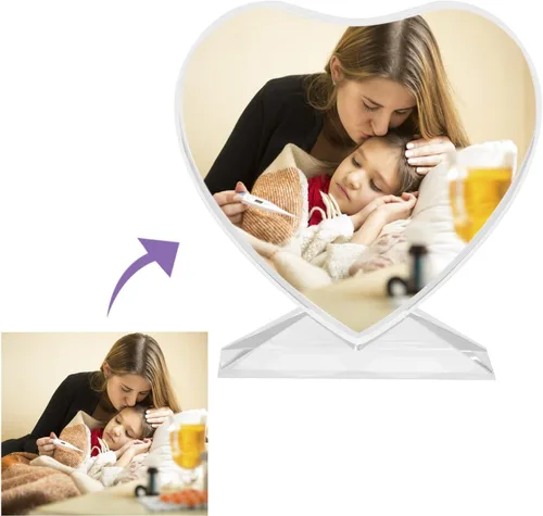 Miniatura 6 de GREUS Marcos de fotos personalizados, placa de cristal para fotos, regalo personalizado para cumpleaños, bebé, nacimiento, boda, Navidad, día de San