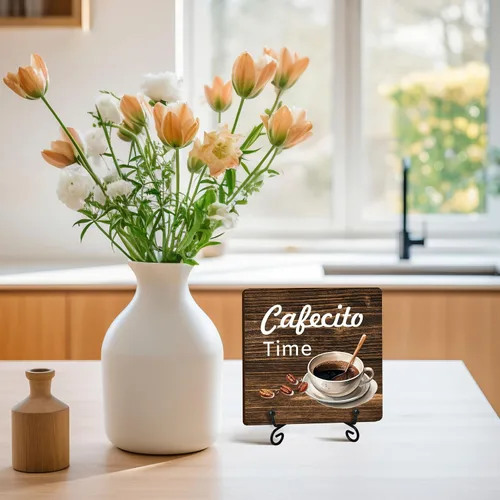 Miniatura 5 de Cartel de barra de café, decoración de estación de café, regalo para mujeres amigas, decoraciones de escritorio para oficina en casa, estante