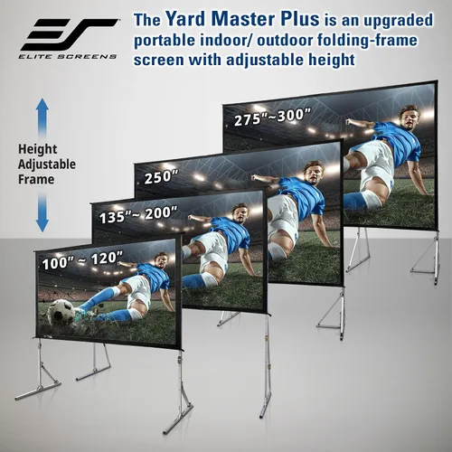 Miniatura 9 de Elite Screens Yard Master Plus, pantalla de proyector portátil ajustable con ajuste de altura 16:9 de 250 pulgadas, proyección frontal de cine 4K HD