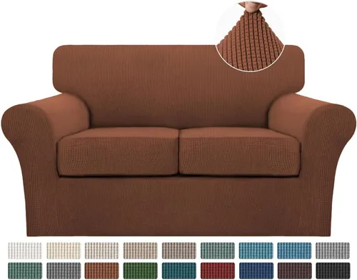 Miniatura 87 de Turquoize 2 fundas para sillas de sala de estar, funda de sofá con fundas de cojín individuales, funda de muebles para sillas (silla, beige biscotti)