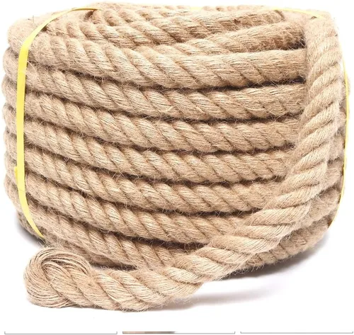 Cuerda de yute de 1 pulgada y 25 pies, cuerda de yute resistente, cuerda de cáñamo natural, cuerda de cáñamo trenzada para manualidades, jardinería,