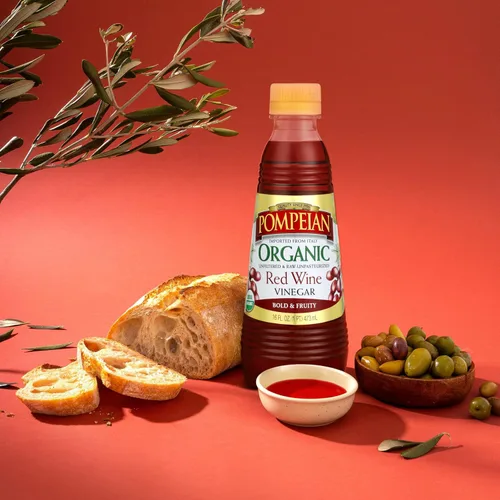Miniatura 5 de Pompeian Vinagre de vino tinto orgánico gourmet, sin filtrar y sin pasteurizar, 16 onzas líquidas