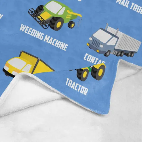 Miniatura 5 de Artsadd Mantas personalizadas con nombre y diseño de transporte para bebé niño de 30 x 40 pulgadas, manta personalizada de camión con nombre