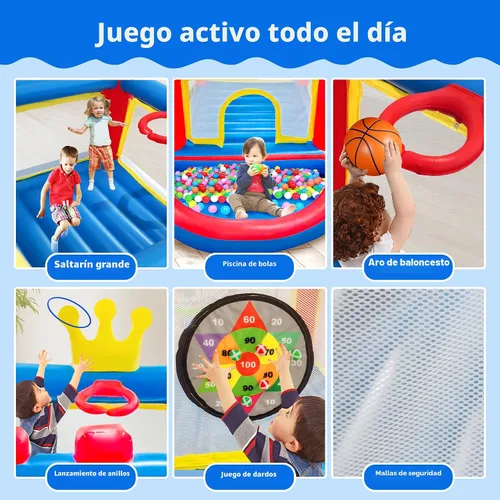 Miniatura 3 de WELLFUNTIME Casa inflable de rebote con soplador, gorila de PVC para niños de 3 a 8 años, casa de juegos inflable para interiores y exteriores