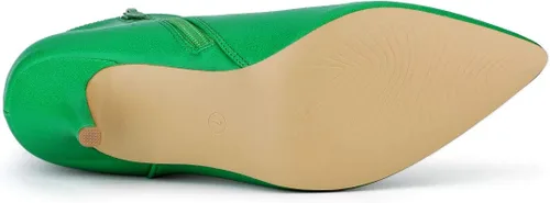 Miniatura 5 de Allegra K Botines de tacón de aguja con cremallera y punta puntiaguda para mujer