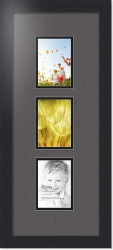 Miniatura 155 de ArtToFrames Marco de fotos tipo collage con estera doble con 3 aberturas de 5x7 y marco negro satinado Uva