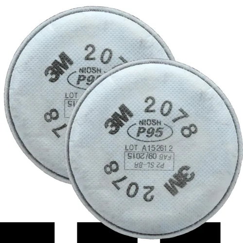 3M Filtro respirador P95 2078, 1 par, ayuda a proteger contra partículas a base de aceite y sin aceite, nivel de molestia de vapor orgánico/alivio