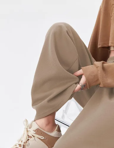 Miniatura 5 de Kiench Pantalones deportivos de pierna recta para adolescentes y niñas, cintura alta, con cordón