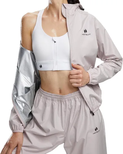 Miniatura 9 de HOTSUIT Traje de sauna para mujer, lavable a máquina, chaqueta de sauna, pantalones antidesgarros, trajes de sudor para entrenamiento de gimnasio