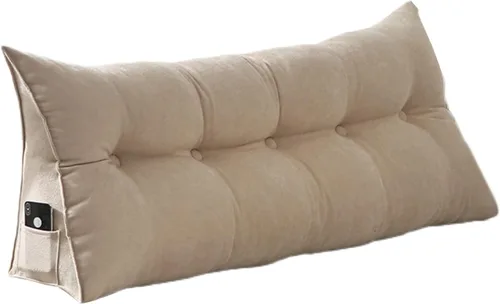 Almohada de lectura extragrande para cabecero, almohada triangular de apoyo para la espalda, almohada extraíble de terciopelo para cabecero de