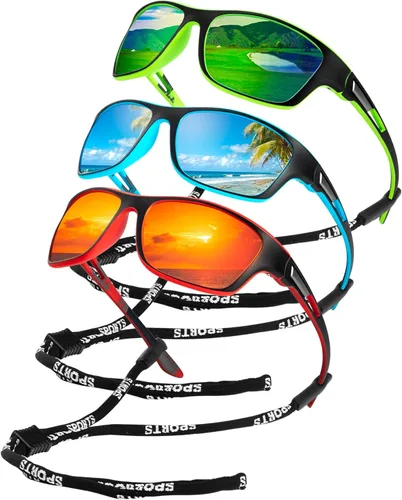 Miniatura 11 de KALIYADI Gafas de sol polarizadas para hombre, gafas de sol deportivas para conducir, ciclismo, pesca, con protección UV Negro mate/azul hielo/azul