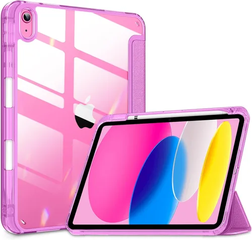 Miniatura 19 de DTTOCASE - Funda para iPad de 10.ª generación de 2022, 10.9”, reverso transparente y marco de poliuretano termoplástico antigolpes
