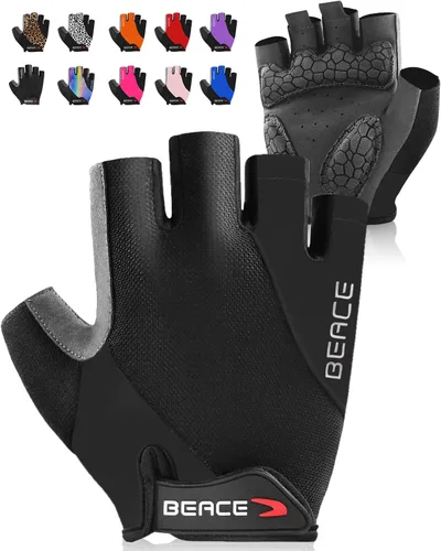 BEACE Guantes de ciclismo, guantes de ciclismo, guantes de ciclismo de medio dedo, guantes de bicicleta de carretera para hombres y mujeres, 0.197