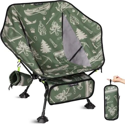 Miniatura 13 de ATEPA UFO3.0 Silla de mochilero ultraligera, 330 libras, silla de campamento plegable de aluminio aeroespacial de alta resistencia con asiento
