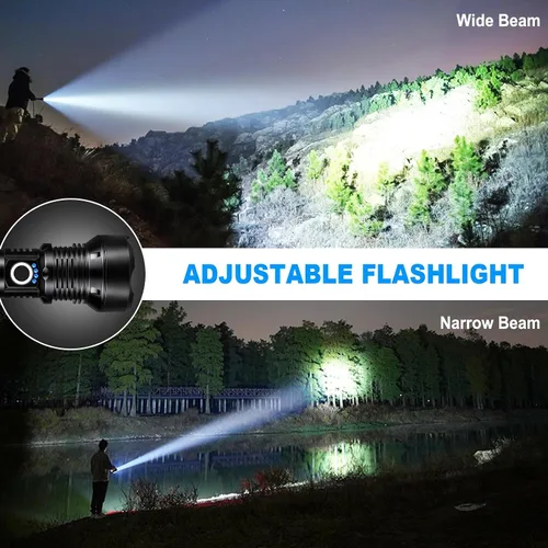 Miniatura 6 de KINGCAESAR Linternas recargables de alto lúmenes, 2 unidades de 90,000 lúmenes, linterna súper brillante, 5 modos de linterna LED, IPX7 impermeable