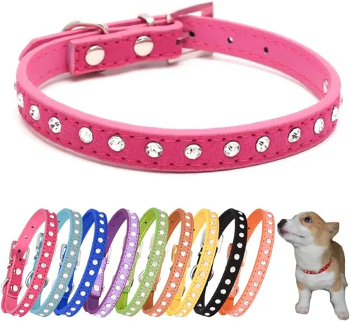 Miniatura 10 de Collares de perro con diamantes de imitación para perros pequeños, collar de cachorro con diamantes de imitación para niñas, bonito collar de gato