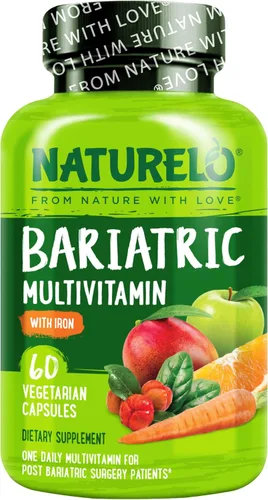 NATURELO Multivitamínico Bariátrico - Uno Diario con Hierro - Suplemento para Pacientes Post Cirugía de Bypass Gástrico - Nutrición Natural de
