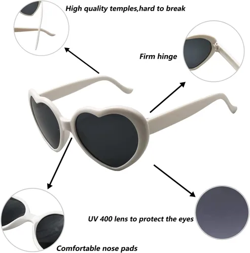 Miniatura 3 de Gafas de sol en forma de corazón para mujer, gafas de corazón de moda, lindas gafas de sol retro, Taylor Cupid Party
