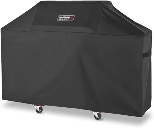 Miniatura 3 de Cubierta de parrilla al aire libre Weber Premium, resistente al agua, compatible con parrillas de gas Weber Genesis serie 300, negra