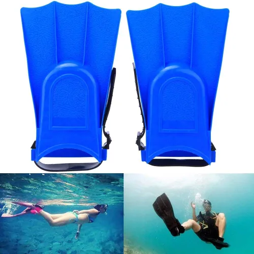 Miniatura 2 de Keenso Aletas de natación para niños, 1 par de aletas cortas de buceo para niños, aletas de entrenamiento de natación de PVC, aletas ligeras de buceo