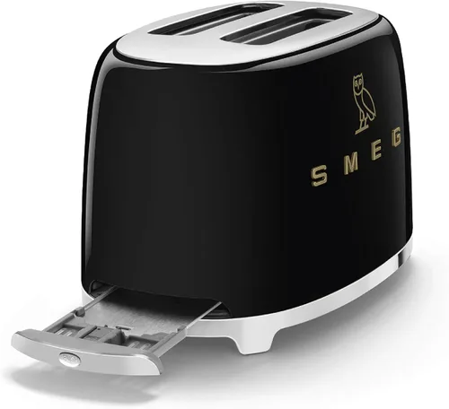 Miniatura 4 de Smeg Tostadora de 2 rebanadas, acero inoxidable, colección OVO, tostadora de dos rebanadas con 6 ajustes preestablecidos y bandeja extraíble