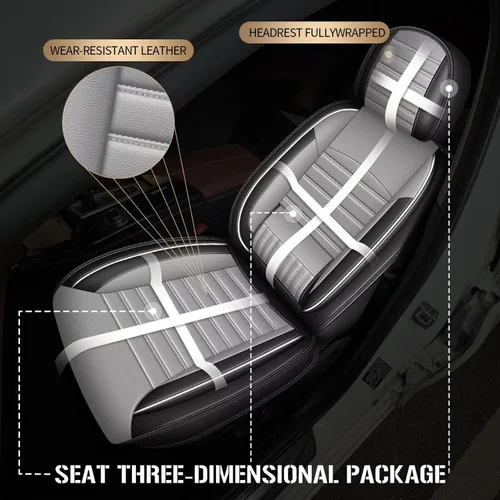 Miniatura 6 de TTX LIGHTING Juego completo de fundas de asiento de 5 asientos para Hyundai Santa Fe 2007-2026, cojín de asiento impermeable, piel sintética