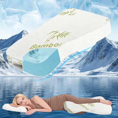 Almohada de rodilla refrescante para dormir de lado, almohada de piernas 100% relleno de espuma viscoelástica para dormir de lado, almohada de
