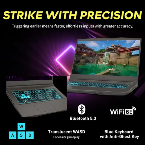 Miniatura 5 de msi Portátil para juegos Thin 15 FHD 144Hz de 15.6 pulgadas, Intel i5-13420H, NVIDIA GeForce RTX 4050, 16 GB DDR4 RAM, 512 GB PCIe SSD, teclado