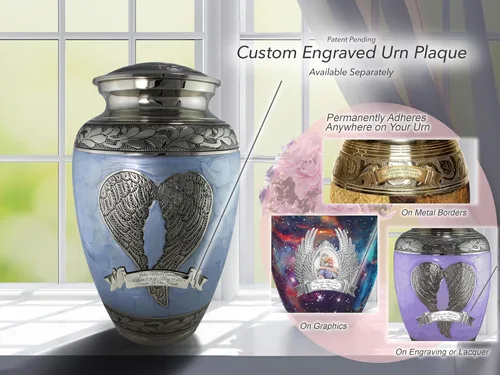 Miniatura 6 de Urna de cremación de ángel azul para cenizas hombre adulto – Urnas de cremación personalizadas para cenizas humanas, urnas decorativas para hombre