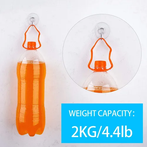 Miniatura 3 de Paquete de 20 ganchos de ventosa, ventosas universales de PVC transparente de 1.77 pulgadas para ducha, ventosas extraíbles con ganchos para cocina