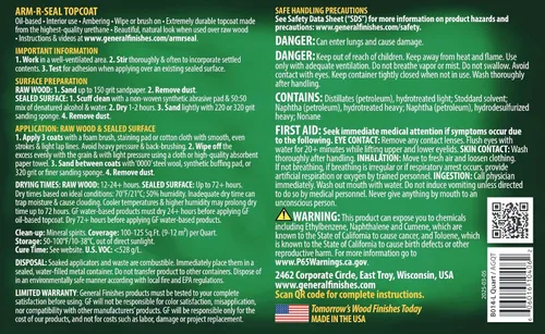Miniatura 2 de General Finishes Arm-R-Seal Capa protectora a base de aceite, 1 cuarto de galón, brillante
