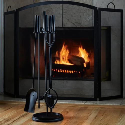 Miniatura 7 de Uniflame Juego de herramientas de chimenea negra de 5 piezas (F-1070)