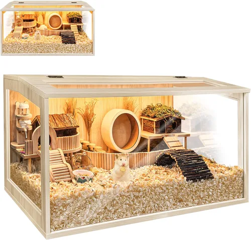 Miniatura 11 de Prolee Jaula para Hámster a Prueba de Masticación, Jaulas y Hábitats Grandes para Hámsteres de 32 Pulgadas, Jaulas para Cobayas con Tapa Abrible