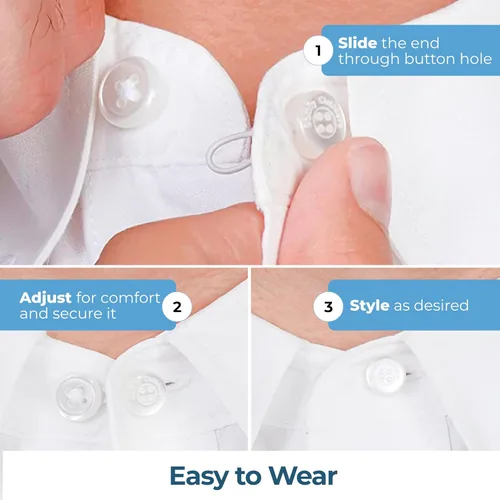 Miniatura 6 de Comfy Clothiers 3-Pack Collar Extenders for Men - Button Expanders for Shirts