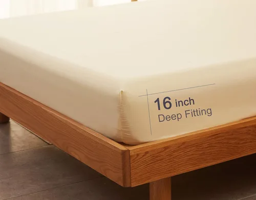 Miniatura 6 de SONORO KATE Juego de sábanas de microfibra súper suave de 1800 hilos, sábanas egipcias de lujo con bolsillo de 18 pulgadas de profundidad, Marfil
