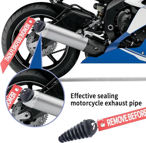 Miniatura 5 de 2 tapones de escape de motocicleta de 0.6 a 1.5 pulgadas, silenciador de escape de goma para motocicleta, tubo de escape de 2 tiempos, accesorios