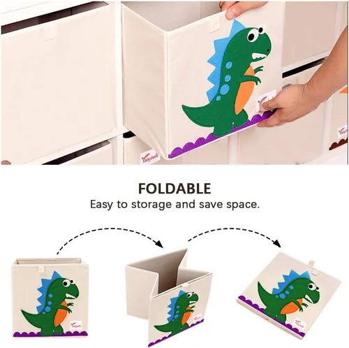 Miniatura 4 de SITAKE 2 cajas plegables de almacenamiento de juguetes de animales, contenedor organizador de almacenamiento plegable para niños, niños y niñas