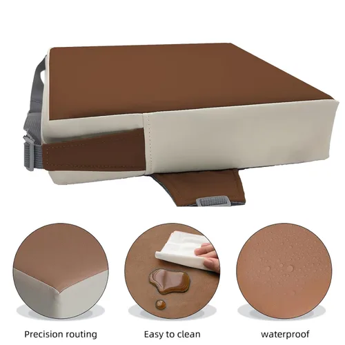 Miniatura 5 de Eiury Asiento elevador para mesa de comedor, PU antiarañazos fácil limpieza niños asiento elevador para mesa, cojín de aumento de viaje portátil
