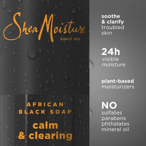 Miniatura 5 de SheaMoisture Jabón Africano Negro Limpiador corporal Calmante y clarificante para 24H de Humedad visible para una piel saludable y radiante 18 Oz