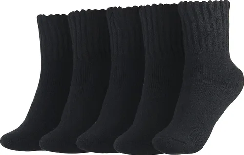 BenSorts Calcetines de invierno para mujer gruesos cálidos acogedores para regalo de color sólido