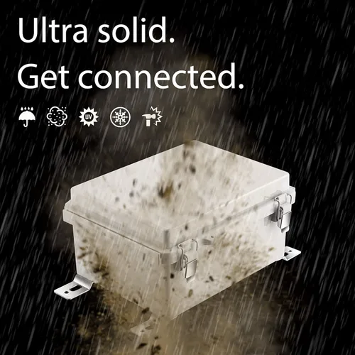 Miniatura 2 de Caja de conexiones Gratury, carcasa de plástico impermeable IP67 para proyectos eléctricos, cubierta con bisagras gris, incluye placa de montaje
