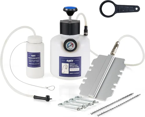 Orion Motor Tech Kit de purga de freno, juego de purga de frenos a presión de 2.5 L con adaptador de 4.25 x 6.75 pulgadas, extractor manual de