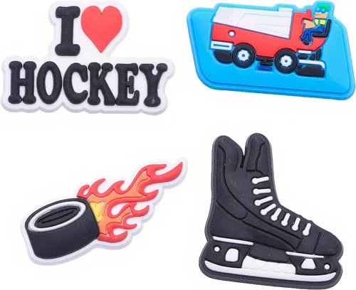 Miniatura 3 de 8 dijes para zapatos de hockey Croc, dijes para decoración de zapatos deportivos de hockey Feild Hockey, accesorios para zapatos, pulsera, pulsera